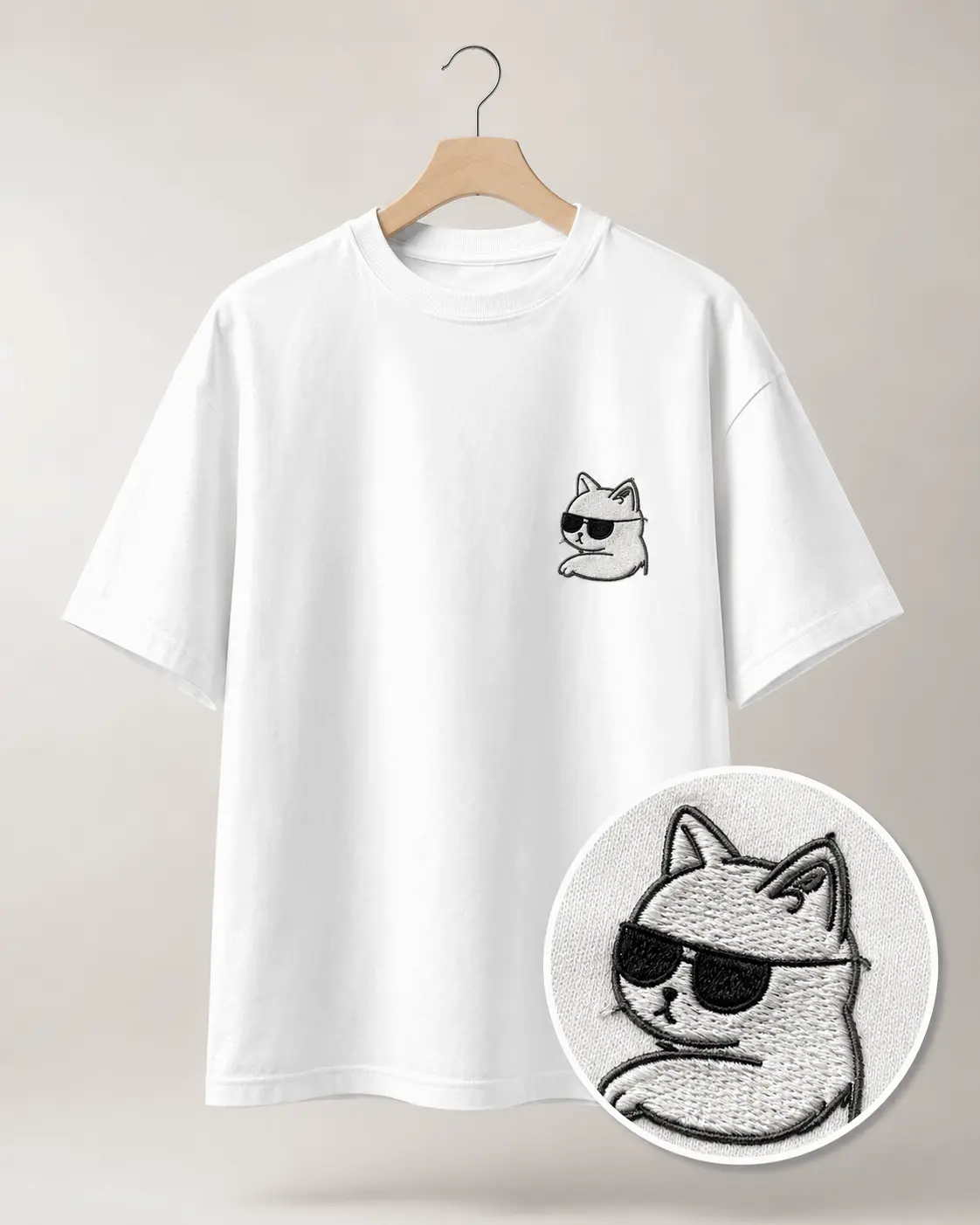 Polera Gatito Bordada