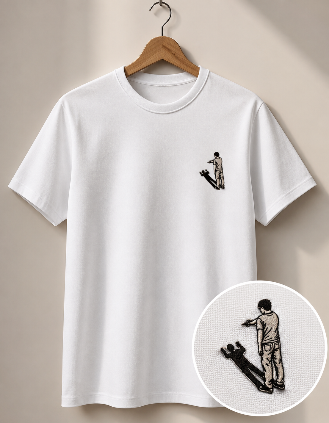 Polera Hombre sombra Bordada