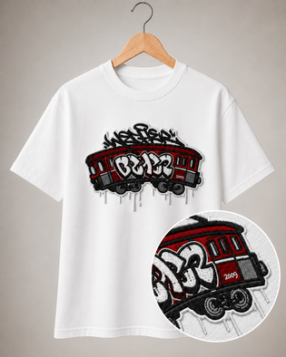 Polera Tren Grafiti Rap Bordada V1