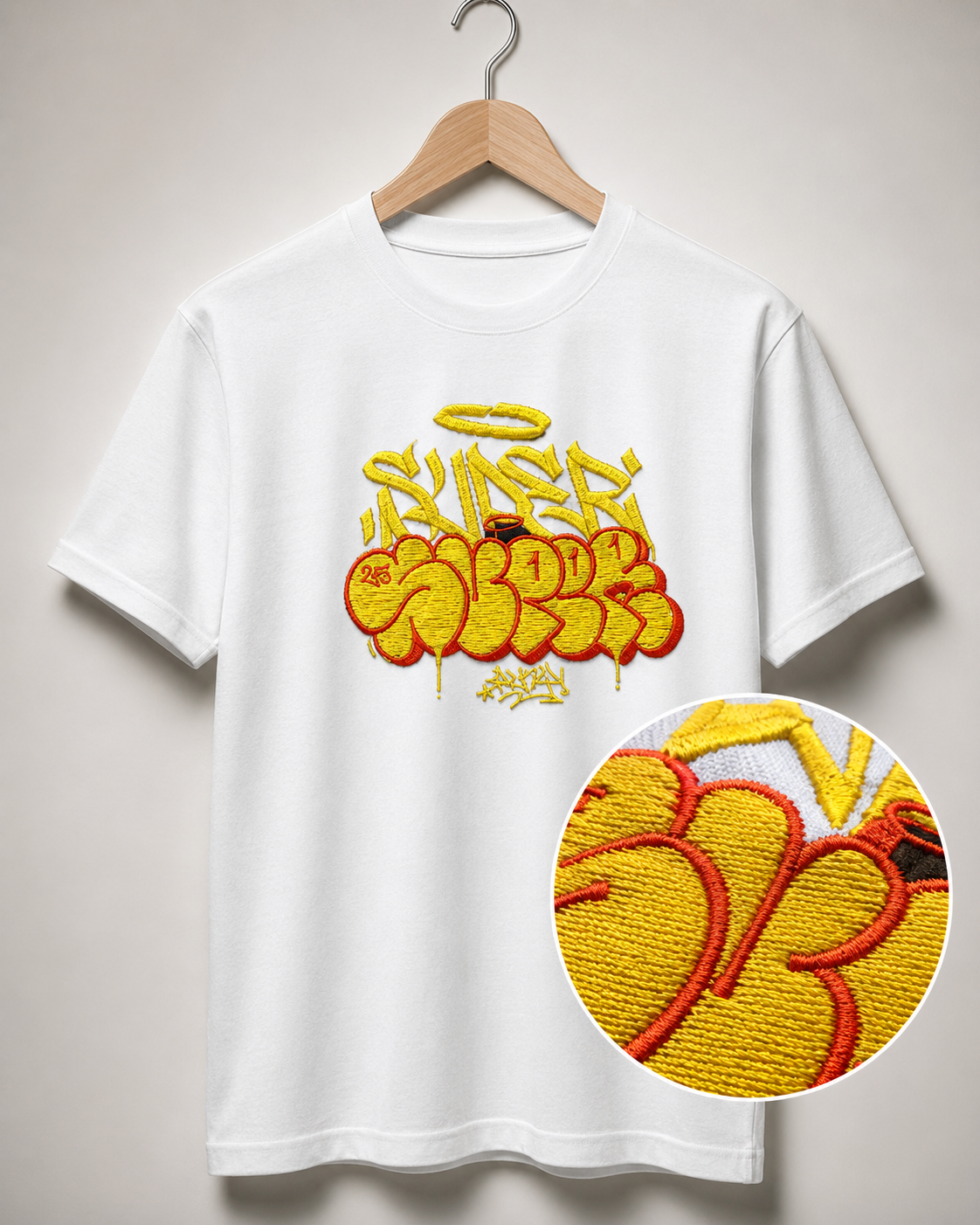 Polera Tren Grafiti Rap Bordada V2
