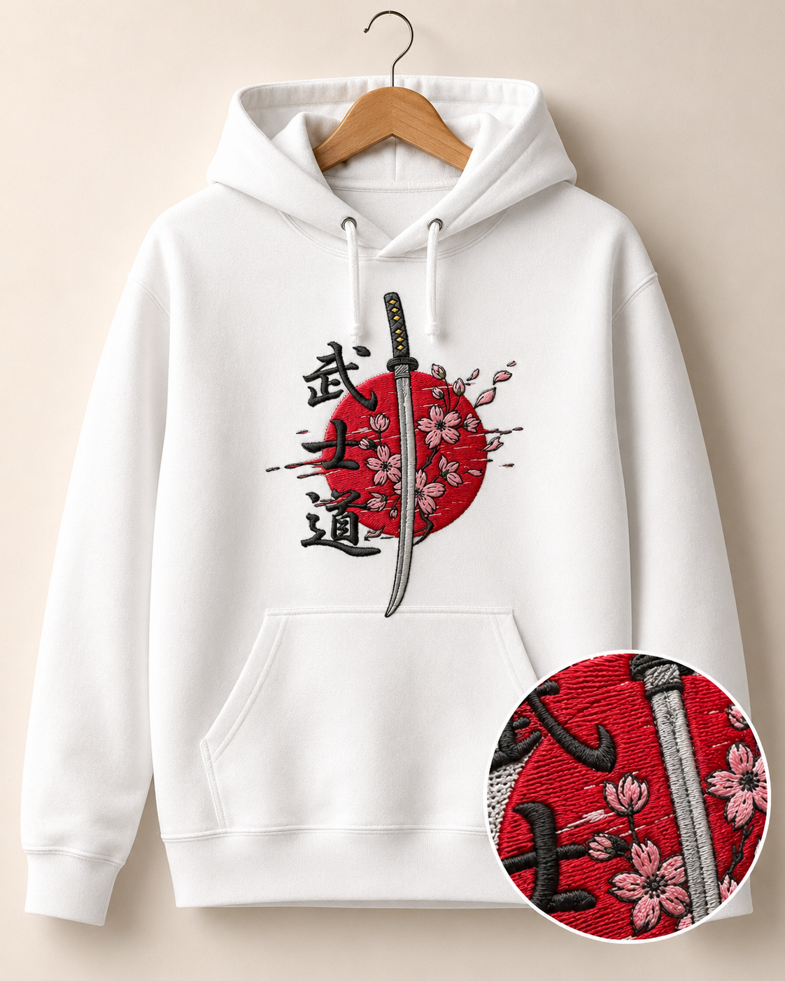 Poleron Bordada Katana Japon