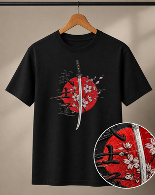 Polera Bordada Katana Japon