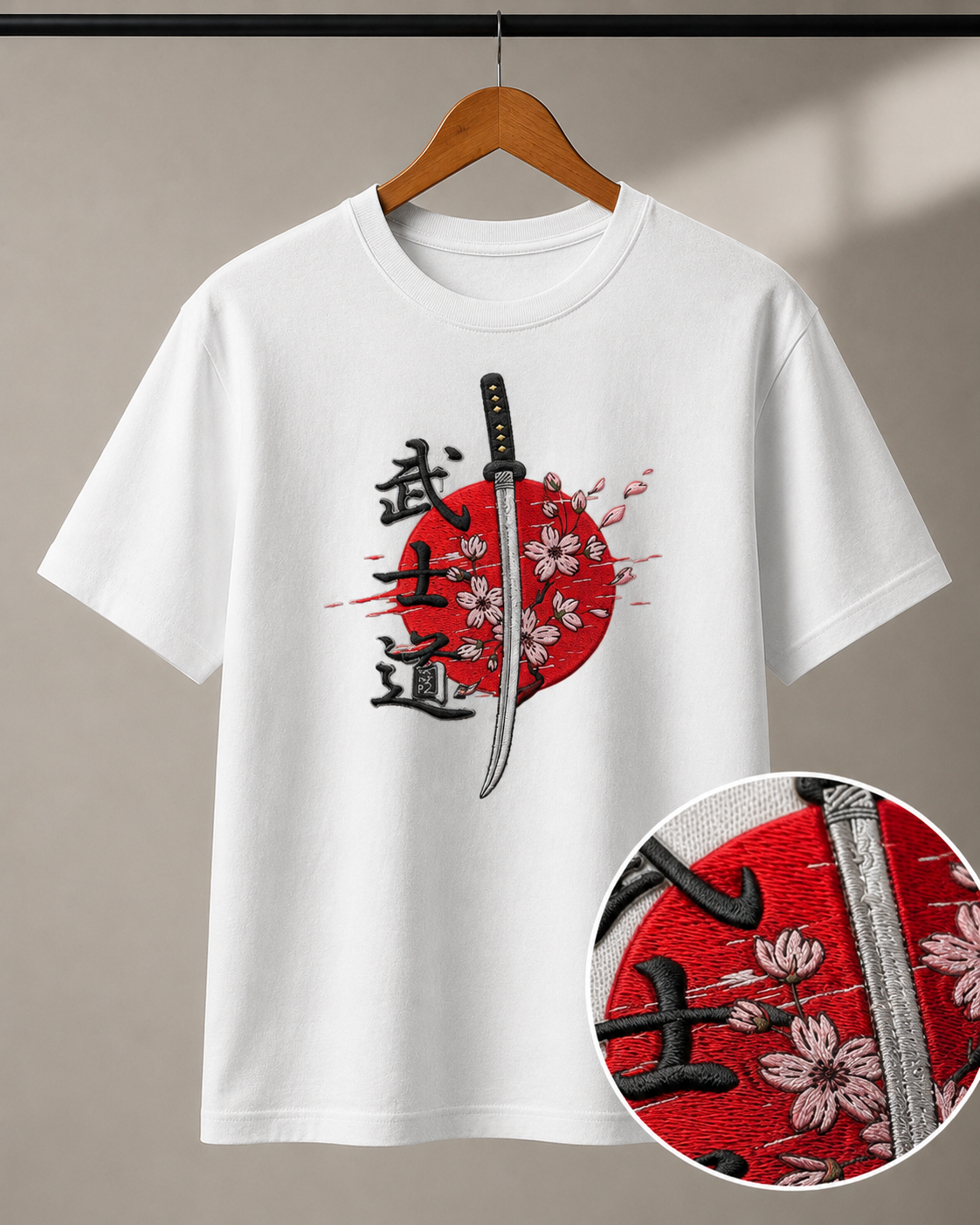 Polera Bordada Katana Japon