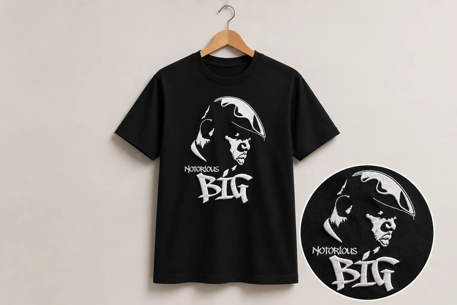 Polera Nothorious BIG Bordada