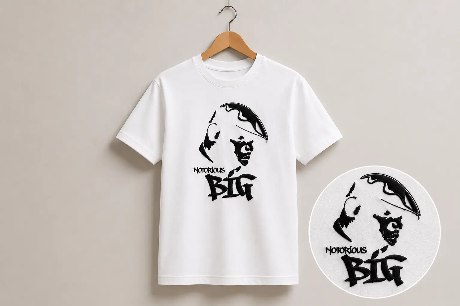 Polera Nothorious BIG Bordada