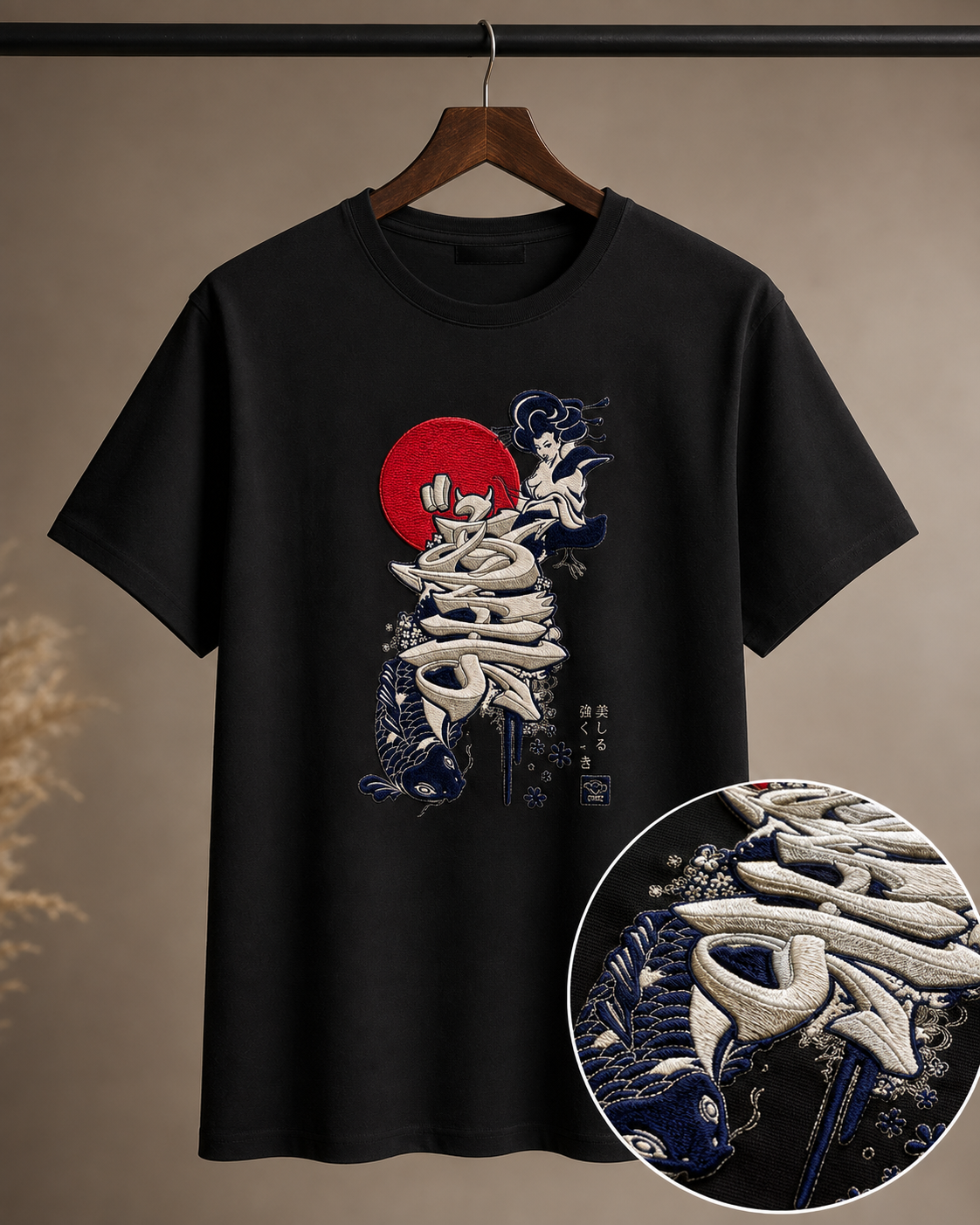 Polera Japonesa Bordada