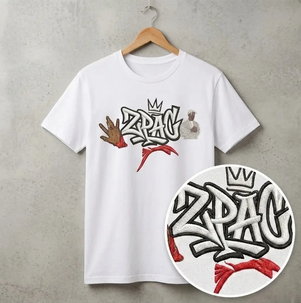 Polera 2Pac Bordada V2