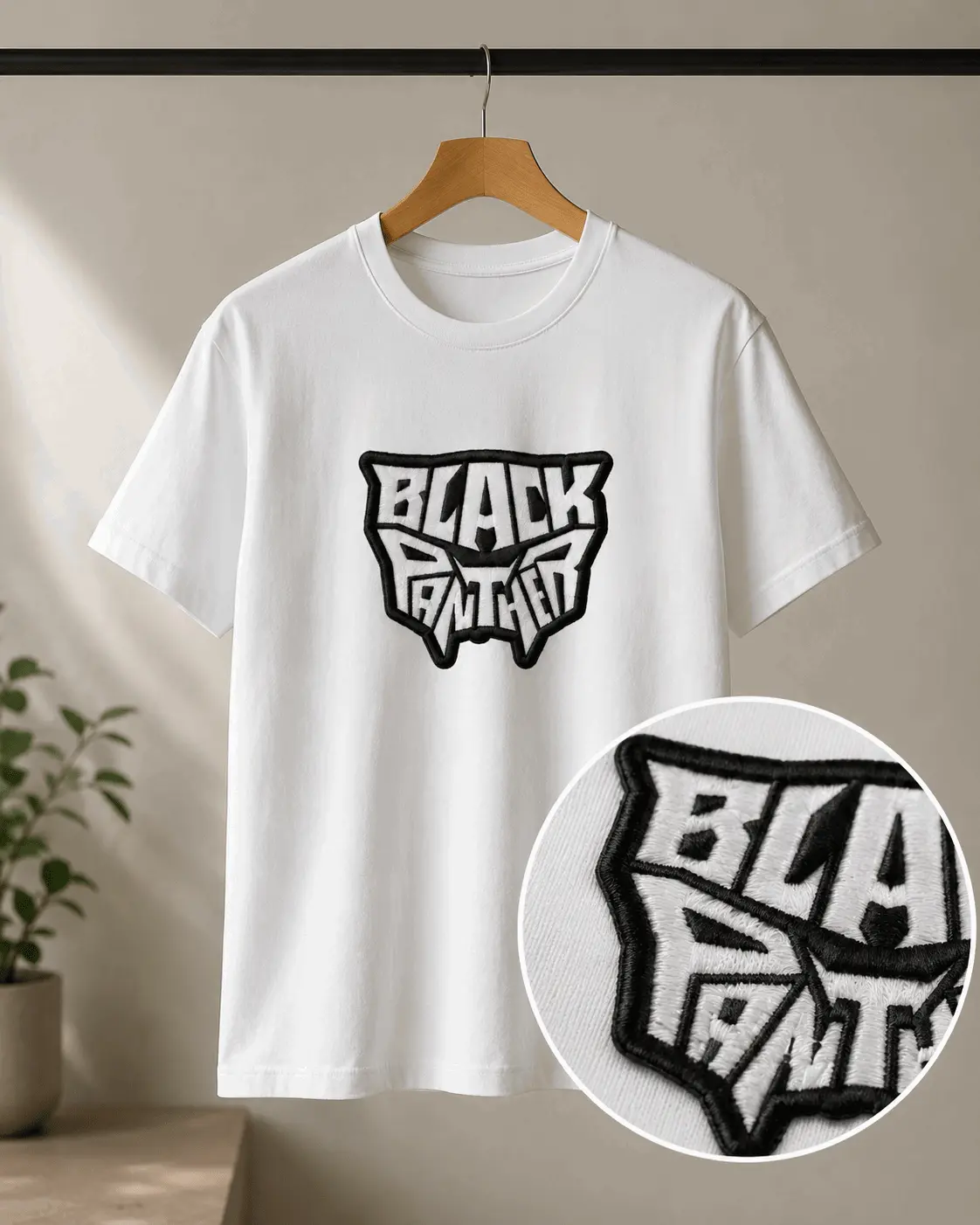 Polera Black Panther Bordada