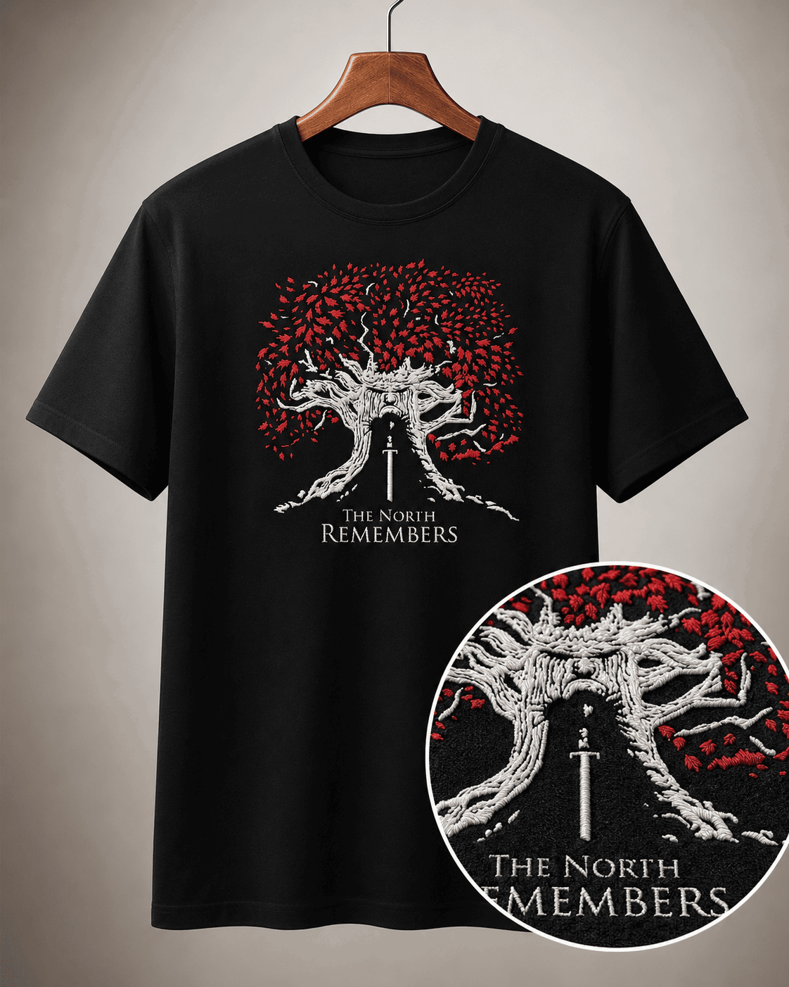 Polera Game Of Thones The North Remembers Bordada - Mi tienda