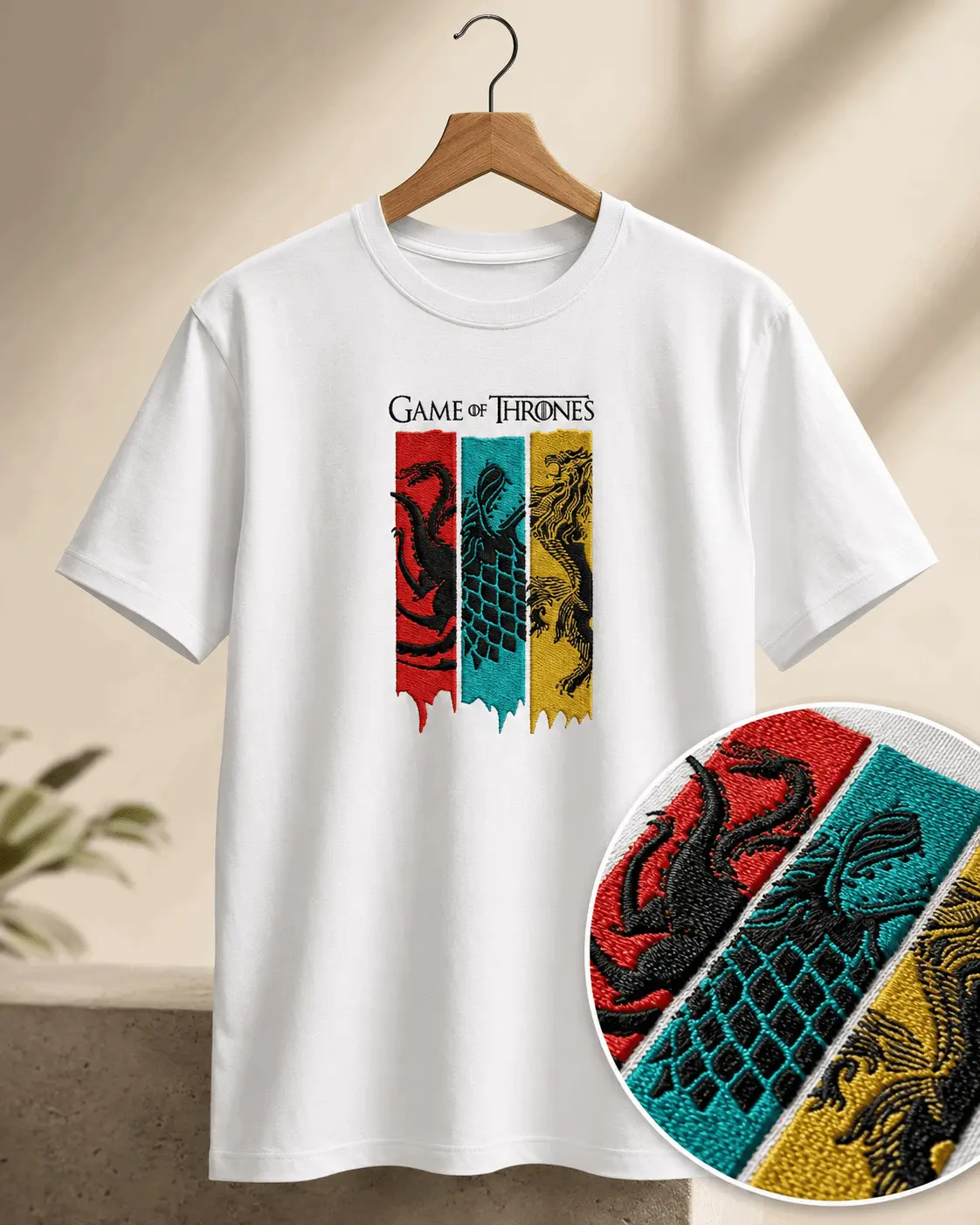 Polera Game Of Thrones Logo Bordada