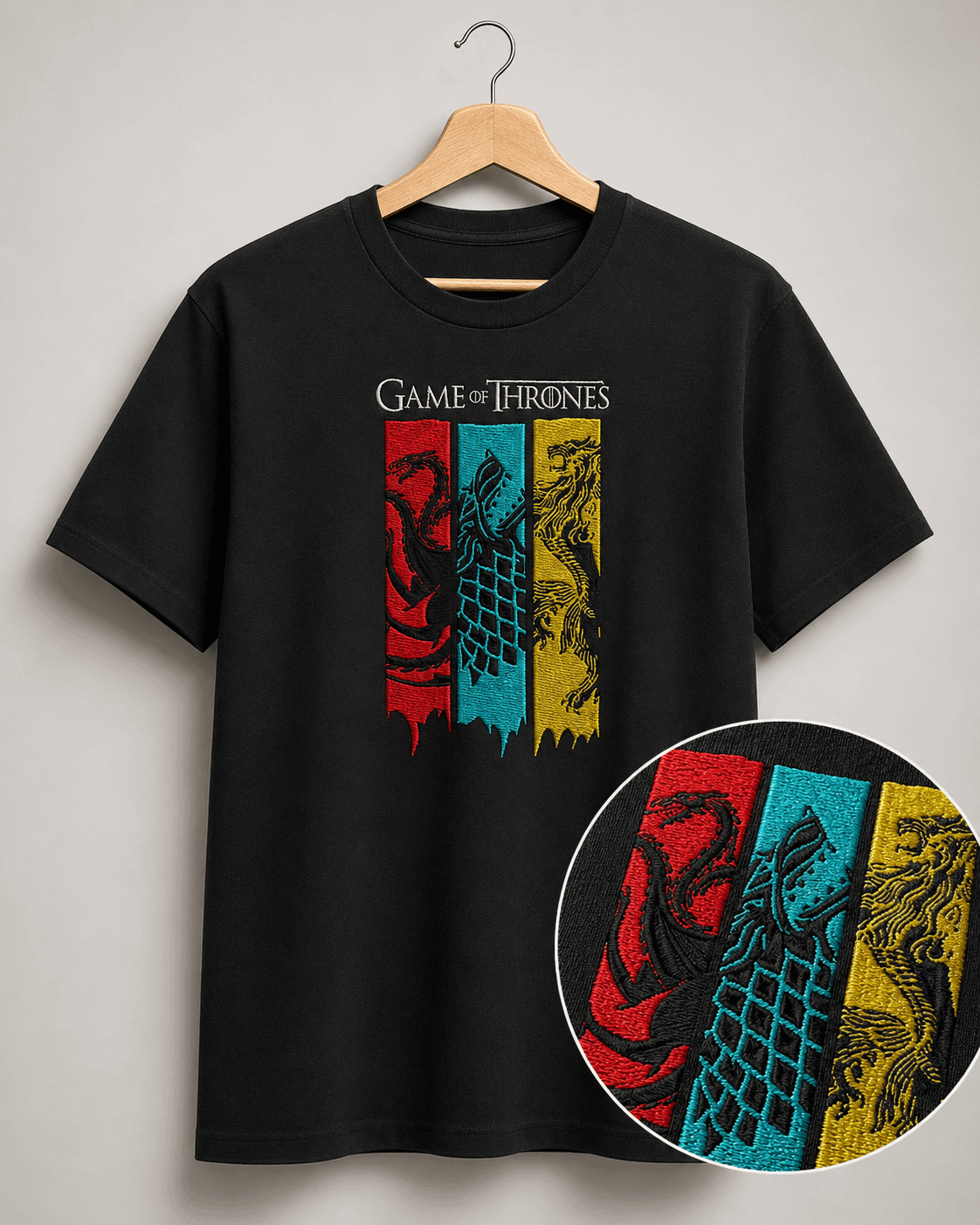 Polera Game Of Thrones Logo Bordada