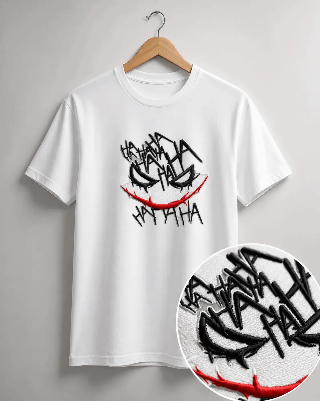 Polera Joker Hahaha Bordado