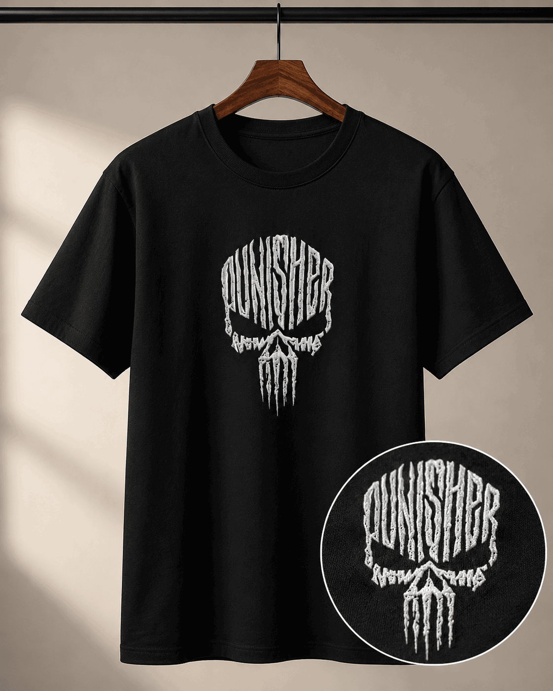 Polera Punisher Bordada