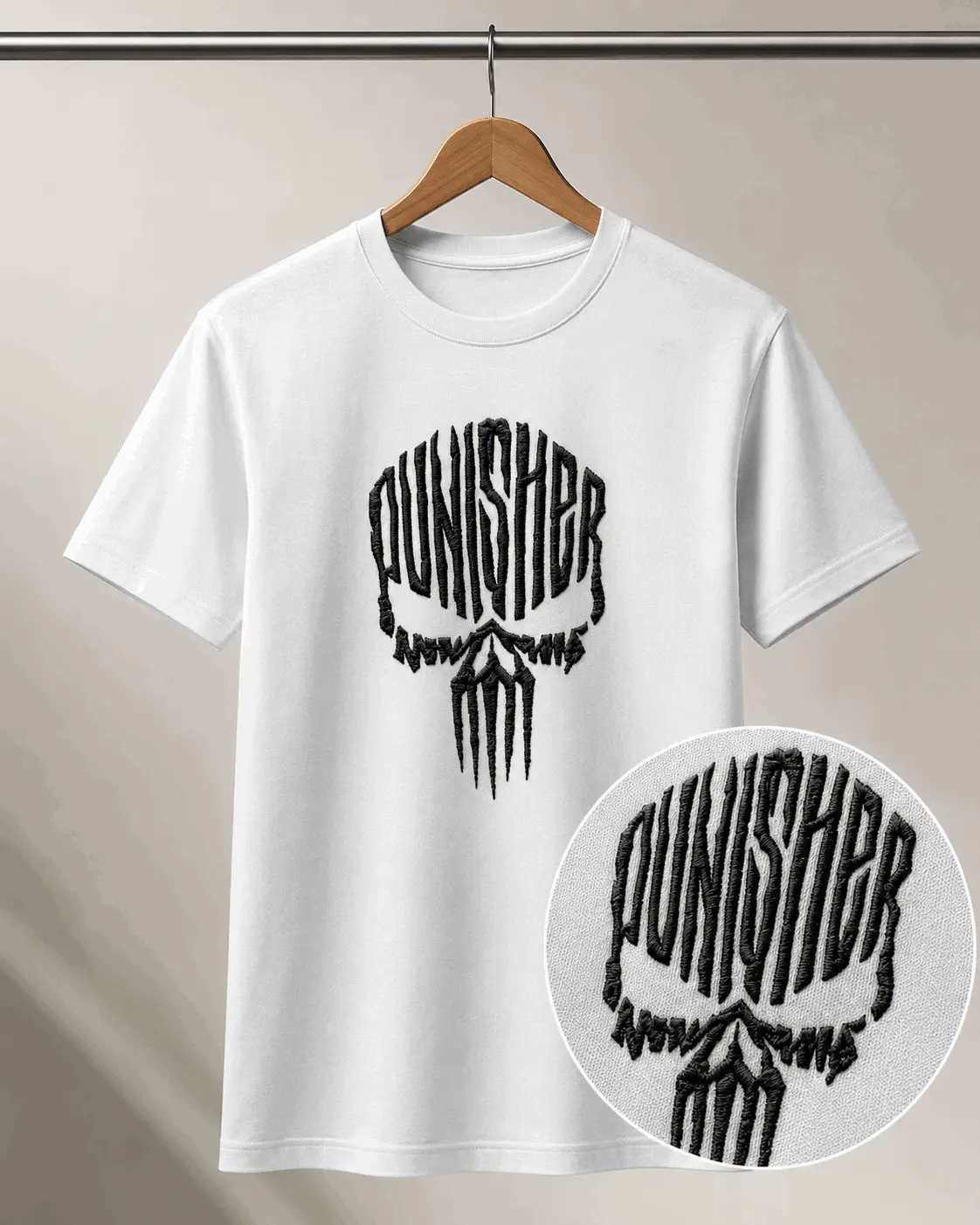 Polera Punisher Bordada